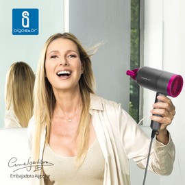 Aigostar - 1800W Reisehaartrockner, Reise haartrockner, Fohn, Fön, Klappgriff, 3 Temperaturen / 2 Geschwindigkeiten, Überhitzungsschutz, Grau