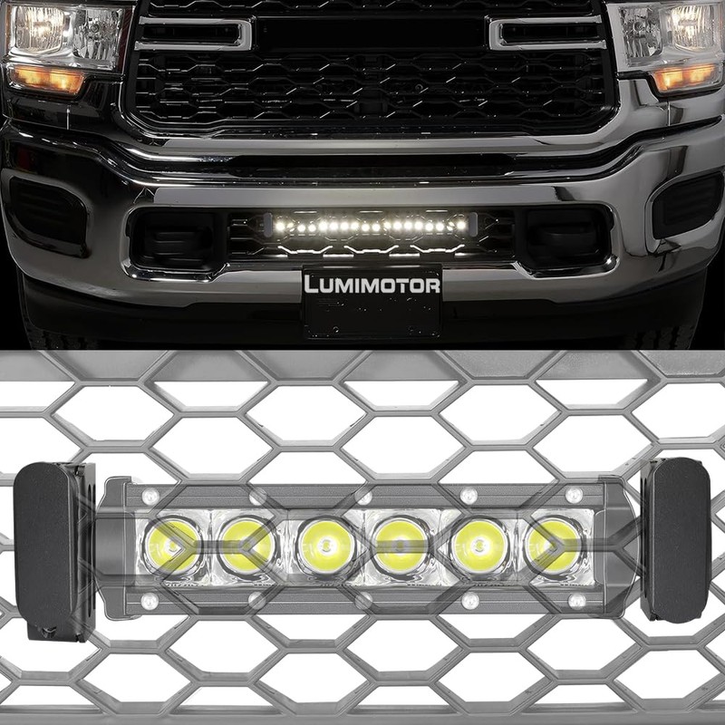 Lumimotor 6-30 Inch Single/Double Row LED Light Bar Front Hidden