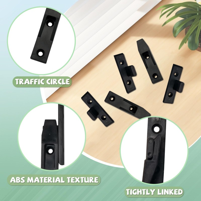 12 Set Black False Front Cabinet Clips Adjustable l Bracket