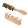 Baluue Hair Care Essential 2pc Bamboo Detangler Combs Wide Tooth