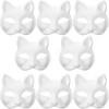 PVFZXS Pack of 8 white cat masks, cat masks, white