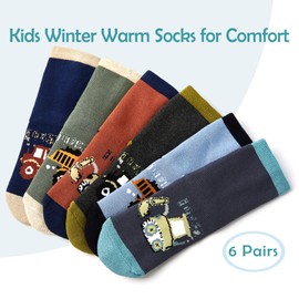 Moon Tree Big Boys Thick Cotton Socks Kids Warm Socks Winter Thermal Crew Socks Size 1-3