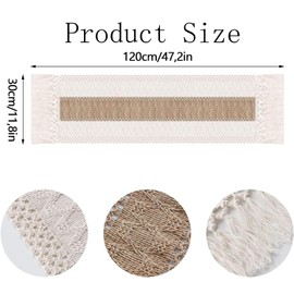 Macrame Table Runner, Macrame Boho, Fringe Table Runner, Tassels Table Runner, for Wedding and Dining Table, Decorative Table Runner, 30 x 120 cm