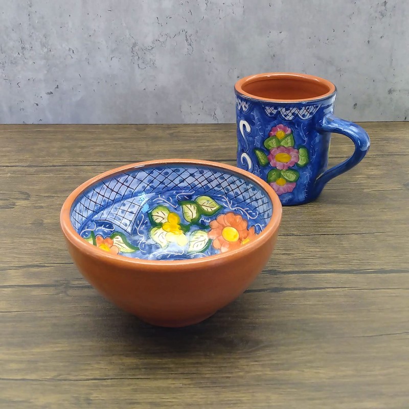 Handmade Hand Painted Portuguese Pottery Soup Bowls – Set of