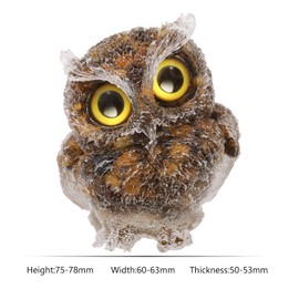 Nupuyai 2.4" Tiger's Eye Owl Bird Carved Crystal Animal Statue Ornament, Resin Chip Stones Pocket Figurine Energy Healing Home Office Decor