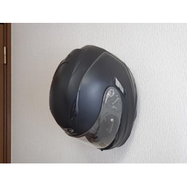 Motoka Design [For Rental/Plaster Walls] Wall Mounted Vertical Helmet Hanger Helmet Holder Prevents Shape Shape, White/White