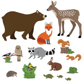 Woodland Animal Wall Decals, Eco-Friendly Peel and Stick Removable and Repositionable Fabric Wall Stickers