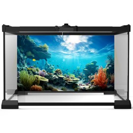 Riivvdise Aquarium Background Ocean Coral Reef Underwater Terrarium Backdrop Sea World Under Water Tropical Hard Coral Fish Tank Background Tank Wallpaper Poster Backdrop Vinyl 24x16in