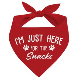 Dog Bandana, I'm Just Here for The Snacks, Dog Bandana for Small Medium Dogs, Red Pet Kerchief, Funny Dogs Scarf Triangle, Pet Scarf Triangle, Gift for Pets Lover