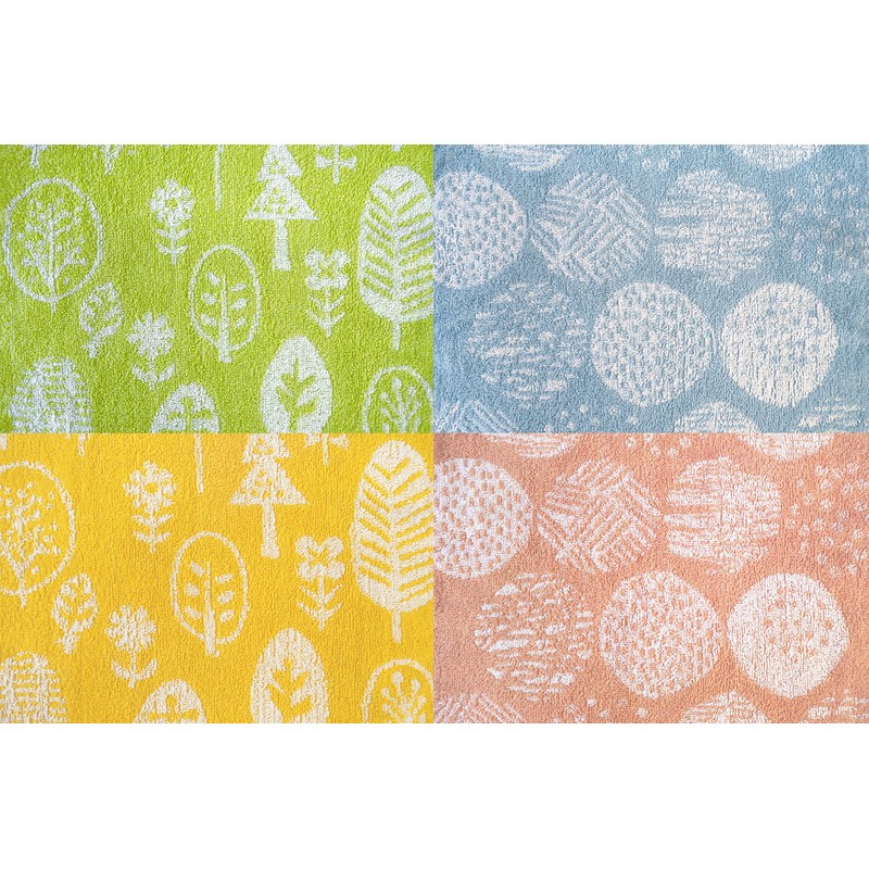 Kosugizen Jacquard Face Towels, Natural, 13.4 x 31.5 inches (34