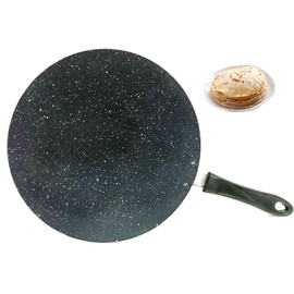 Nonstick Aluminium Chapati Tawa Roti Tawa Paratha Tawa Griddle Tawa Cooking Utensil 2.6 MM with Free Wooden Spatula & Scrubber (285 MM)