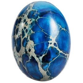 rockcloud 18x25mm Oval Cabochon Flatback Semi-precious Stones Sea Sediment Jasper for Jewelry Making Pack of 5