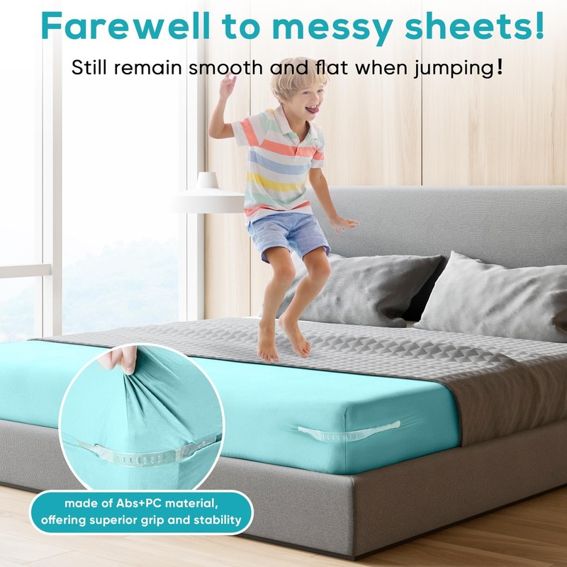 MIDERDO 4Pack Bed Sheet Holders for Corners Keep Sheets Firm