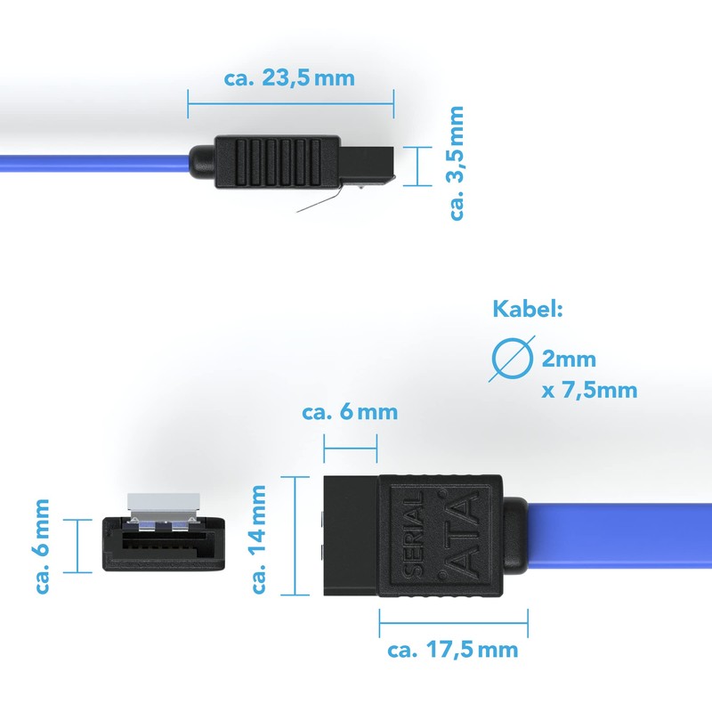 JAMEGA 3 x 50 cm SATA III Cable, S-ATA 3
