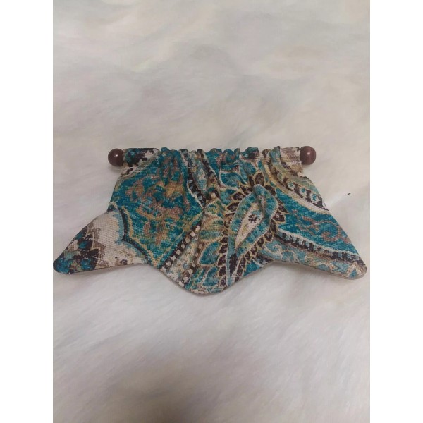 Unbranded 1:12 Scale Dollhouse Miniature Paisley Print Scalloped Valance 4