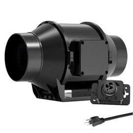 Toolazy Pro 6" Inline Duct Fan 405 CFM with 0-100% Variable Speed Controller - EC Motor Ventilation Kit for Basement Dehumidification, Hydroponic Systems & Grow Tent Air Exchange (Ultra-Quiet Design)