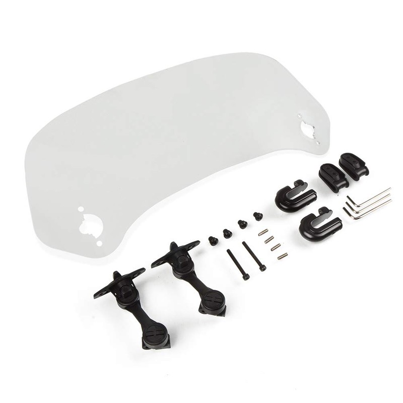 295mm Motorcycle Adjustable Windshield Extension Universal Clip-on Windscreen Transparent