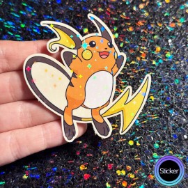 Pokémon Raichu Sticker, Holographic - 2.0 inches