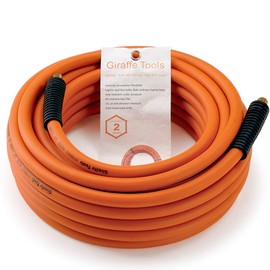 Giraffe Tools Hybrid Air Hose, 3/8 inch x 25 ft, 1/4 in. MNPT Fittings, 300 PSI Heavy Duty, Lightweight Air Compressor Hose