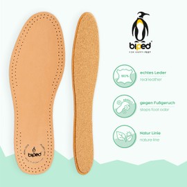 biped 2 Pairs of Leather Insoles with Real Natural Cork, Vegetable Tanned Leather Insoles, Cork Soles to Prevent Sweaty Feet, for Men and Women Shoes z2762(42)
