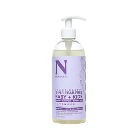 Dr. Natural Shampoo 3 en 1 Bebés y Niños Natural, Orgánico, Sin Sulfatos y Parabenos | Jabón Líquido para Cuerpo y Baño de Burbujas | Hipoalergénico, Libre de Lágrimas, Hidratante, Hecho de Plantas (Lavanda)