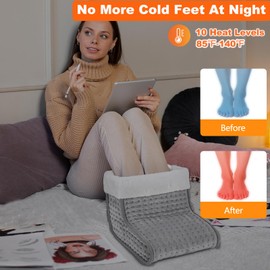 CYFIE Foot Warmer Under Desk - Electric Heating Pad for Women Men, Feet Warmers with 10 Heat & 3 Timer Settings, Auto Shut-Off, Washable Winter Christmas Gifts for Home Office Use