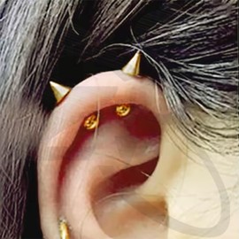 ZS 16G Spike Lip Rings Cartilage Tragus Helix Piercing, 18G Stainless Steel Spike Stud Earrings, 20G Spike Nose Rings Studs for Women Men (18g Ear Studs)