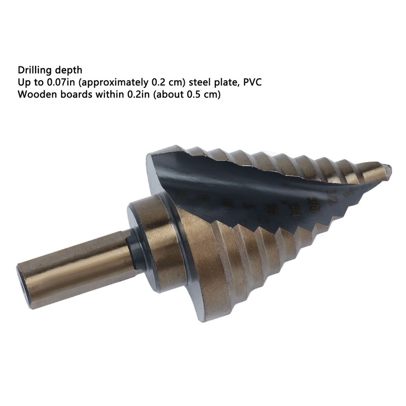 Spiral Step Drill Bit 10 Size Dark Yellow High Speed