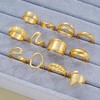17 MILE Chunky Gold Rings for Women, 18K Gold Plated