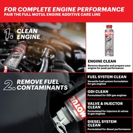 Motul Engine Clean | Oil Additive & Flush for Gasoline & Diesel Engines | Helps Remove Sludge & Improve Oil Flow | Supports Emission System Care & Engine Protection | 300ml