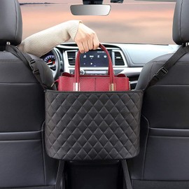 Car Net Pocket Handbag Purse Holder for Cars Auto Storage Accessories for Women Interior Handbag Holder Between Seats