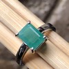 Natural Green Emerald 925 Solid Sterling Silver Engagement Ring Size