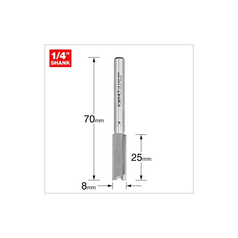 Trend Professional Straight Two Flute Router Cutter Bit, 1/4 Inch