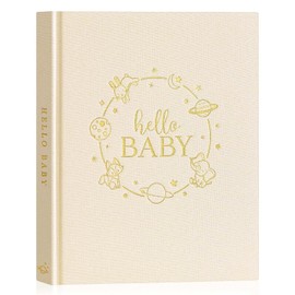 Lanpn Álbum de Recuerdos de Nacimiento para Bebé, Álbum de Regalo para Nacimiento Bebé Niña Niño, 154 Páginas Hello Baby Libro de Recuerdos, Libro de Fotos para Pegar Imágenes Escribir Regalo para