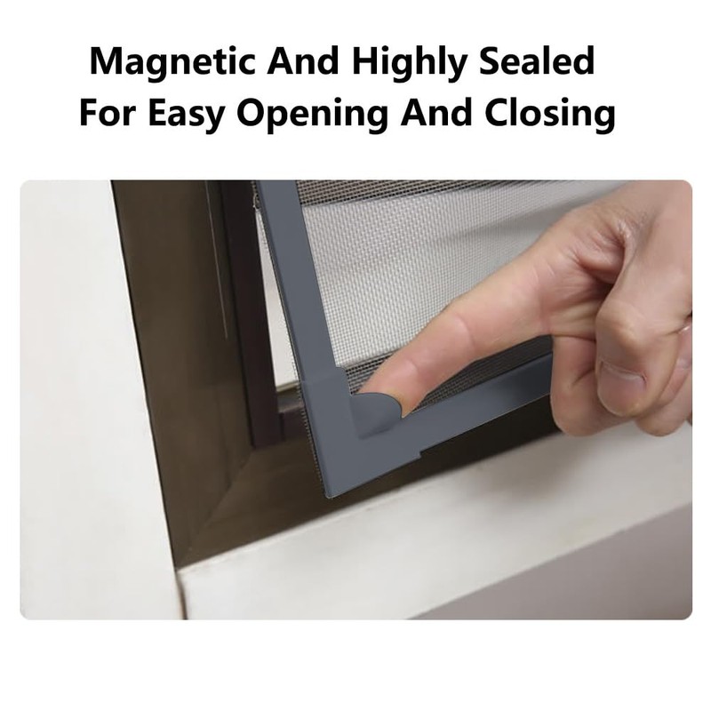 60 * 140CM Removable Polyester Window Net Adjustable Magnetic Window