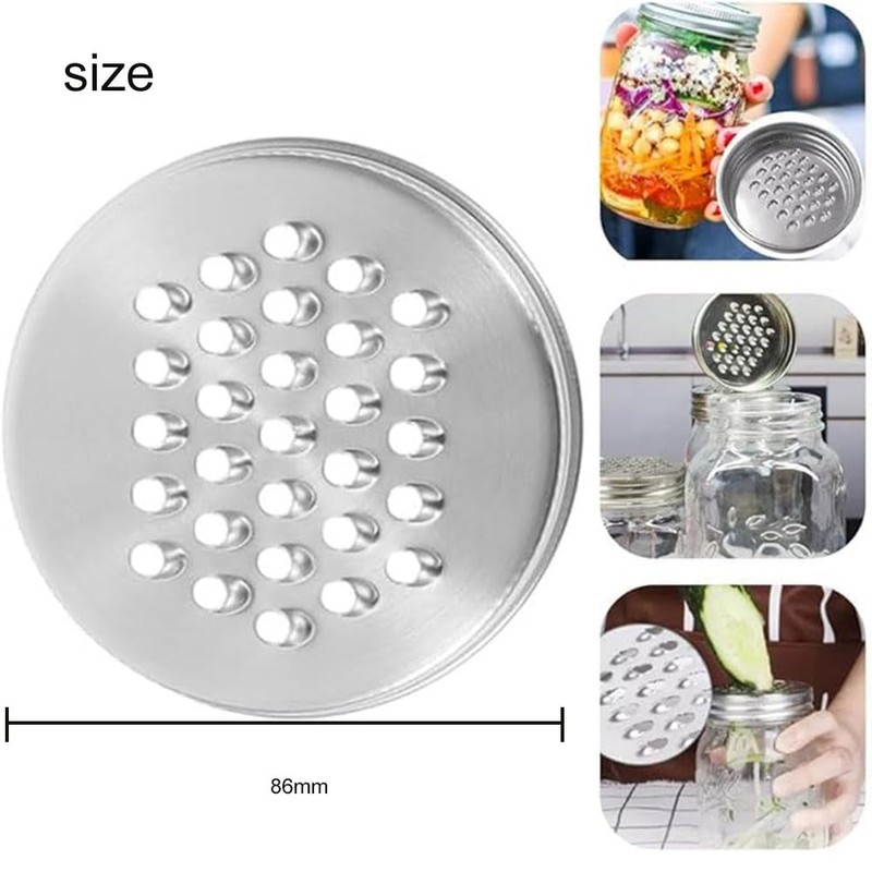 Mason Jar Grater Lid Set, Cheese Grating Covers, Reusable Multipurpose