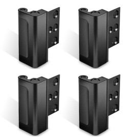 GreaTalent 4Pack Home Security Door Reinforcement Lock Childproof, Add High Security to Home Prevent Unauthorized Entry, Aluminum Construction Finish Black