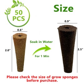 kathson 50PCS Grow Sponges for Hydroponics Compatible with AeroGarden,Replacement Root Growth Sponges Seed Pods Kit with 5 Plant Labels & 1 Tweezer,Hydroponic Sponge Garden System Indoor