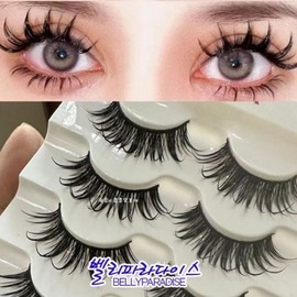 Insanely strong performance stage hem eyelashes (5 pairs 17mm), 1 piece, 5 pairs / 미치게 강렬한 공연용 무대용 앙마 속눈썹(5쌍 17mm), 1개, 5쌍