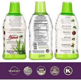 Aloe Vera Herbal Detox Formula - Aloe Vera Juice with Milk Thistle, Slippery Elm, Burdock Root, Dandelion Root, and Echinacea for Liver - Beverage Tea