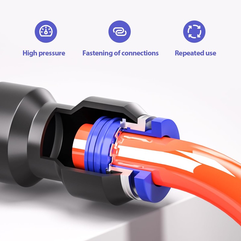 Bwintech 12 Pcs 14mm to 16mm Pneumatic Straight Reducing Push