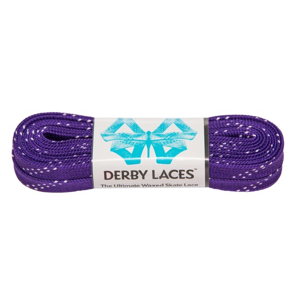 Derby Laces Purple - Flat, 10mm Wide, for Boots, Skates, Roller Derby, and Hockey Skates (72 Inch / 183 cm)