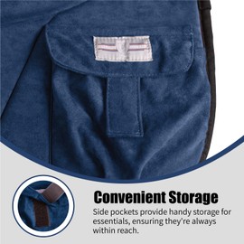 Harrison Howard Ergonomically Designed Correct Bareback Pad with Side Pockets Extra Thick Center for Maximum Support Anti-Slip Bareback Pad Comes with Matching Girth Navy