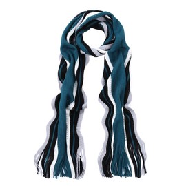 TrendsBlue Classic Premium Unisex Striped Winter Knit Fringe Scarf, v11