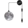 AECBUY Resin Moon Pendant Lamp Plug in Adjustable Cord, 3D