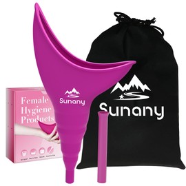 Sunany Female Urinal, Female Urinal with Silicone Funnel, Portable for Standing Female, Reusable Urinal for Female Toilet, for Outdoor, Activities, Camping, Travel (Blue)