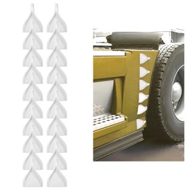 KUAFU Universal Fairing Fins Kit Stick-on Vortex Generator Air Foils for Trucks, Trailer, RV Spoiler Wing White PP Plastic 20Pcs