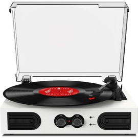 Vinyl Record Player with Built-in Bluetooth,USB Recording,Stereo Speakers,Belt-Driven Vintage Phonograph Record Player 3 Speeds & 3 Sizes, Portable, AUX Input - Ideal for Music Enthusiasts