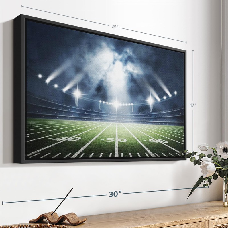 ElephantStock Grand Football Stadium Wall Art - Horizontal Floating Framed