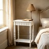SOFE White Wood End Table, Modern Living Room Side Table,